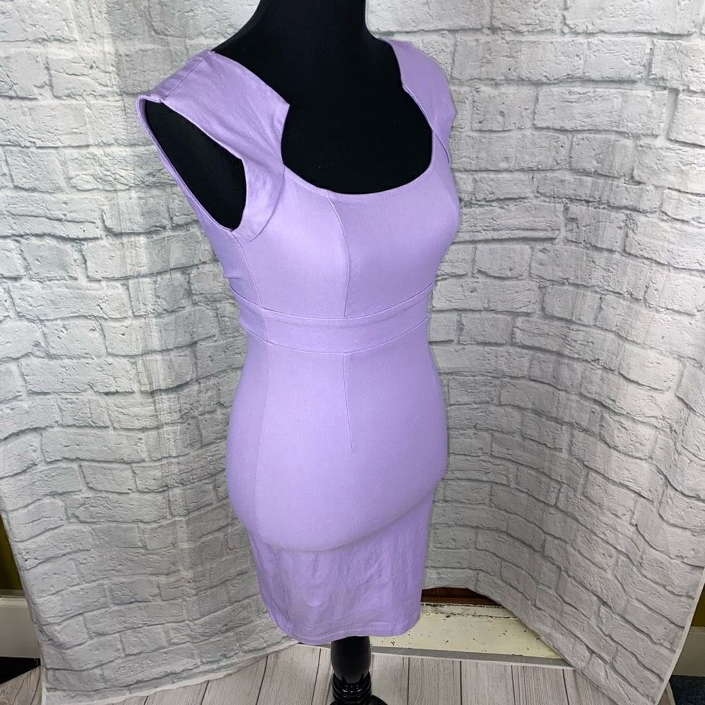 Solemio scoopneck bodycon sleeveless dress purple small women - Picture 3 of 11